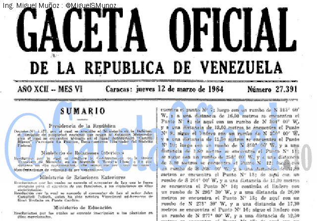 Gaceta Oficial 27391 del 12 Marzo 1964