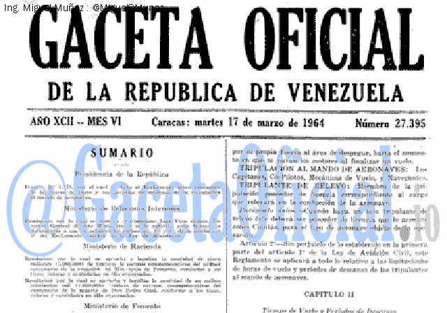 Gaceta Oficial 27395 del 17 Marzo 1964