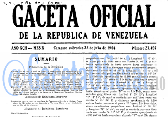 Gaceta Oficial 27497 del 22 Julio 1964
