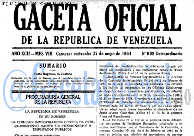 Gaceta Oficial 908 del 27 Mayo 1964