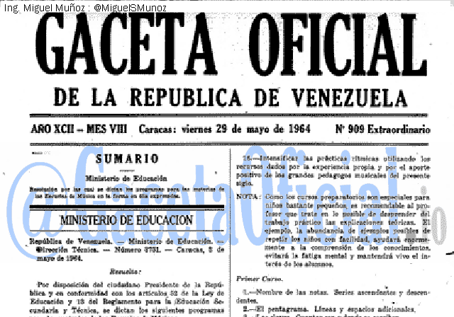 Gaceta Oficial 909 del 29 Mayo 1964
