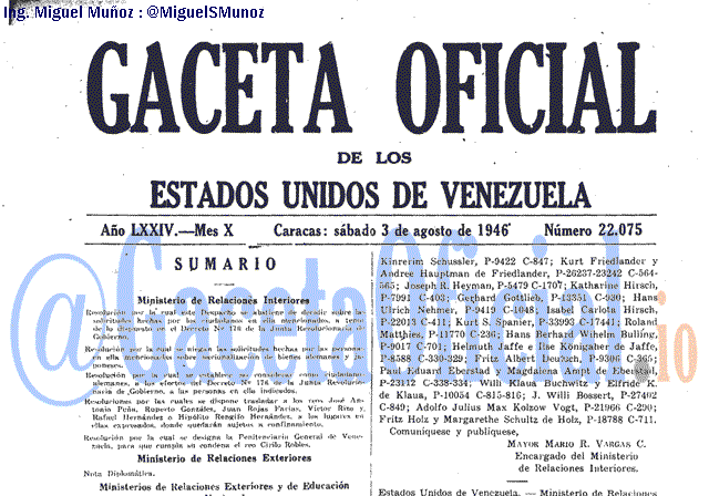 Gaceta Oficial 22075 del 3 Agosto 1946