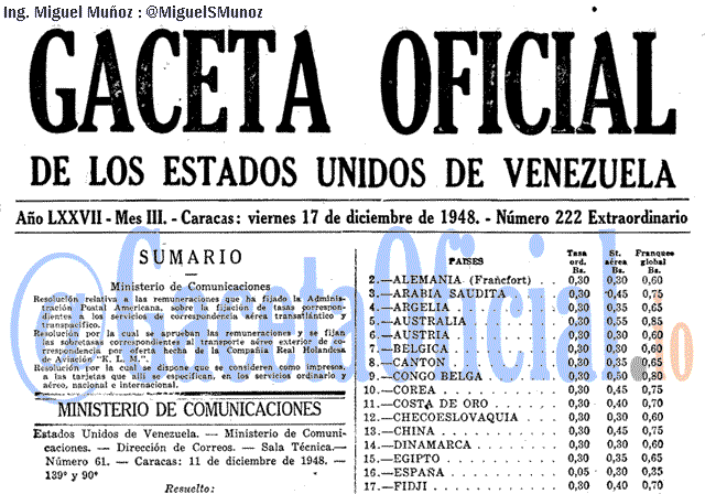 Gaceta Oficial 222 del 17 Diciembre 1948