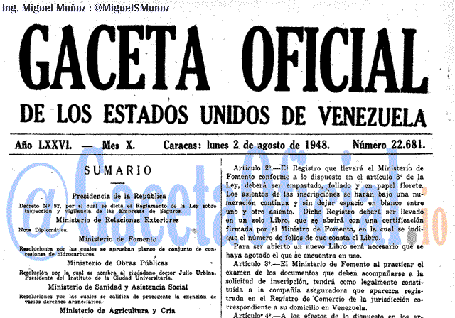 Gaceta Oficial 22681 del 2 Agosto 1948