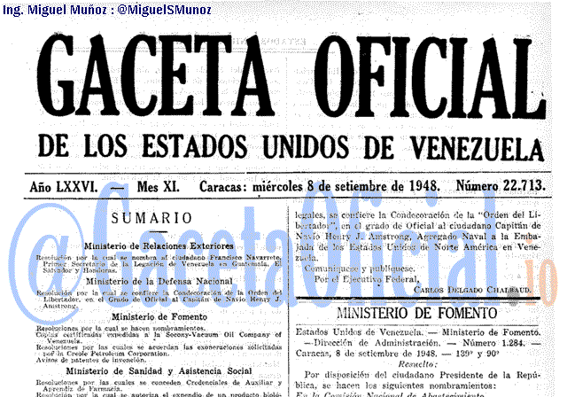 Gaceta Oficial 22713 del 8 Septiembre 1948