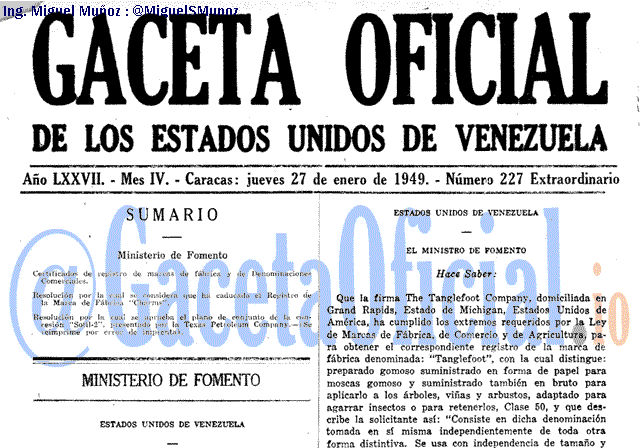 Gaceta Oficial 227 del 27 Enero 1949