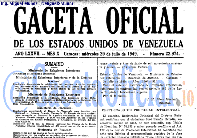 Gaceta Oficial 22974 del 20 Julio 1949