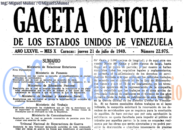 Gaceta Oficial 22975 del 21 Julio 1949
