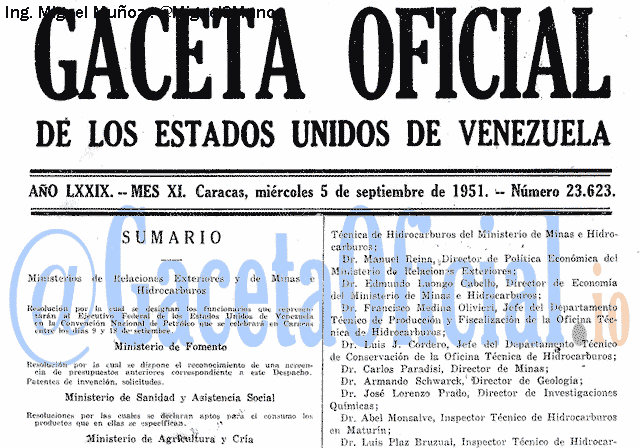 Gaceta Oficial 23623 del 5 Septiembre 1951