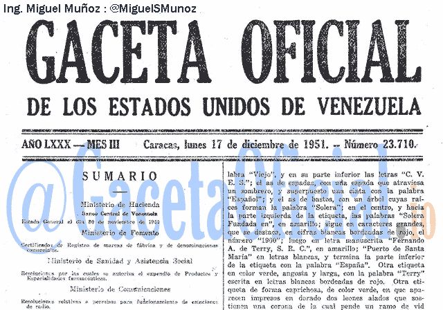 Gaceta Oficial 23710 del 17 Diciembre 1951