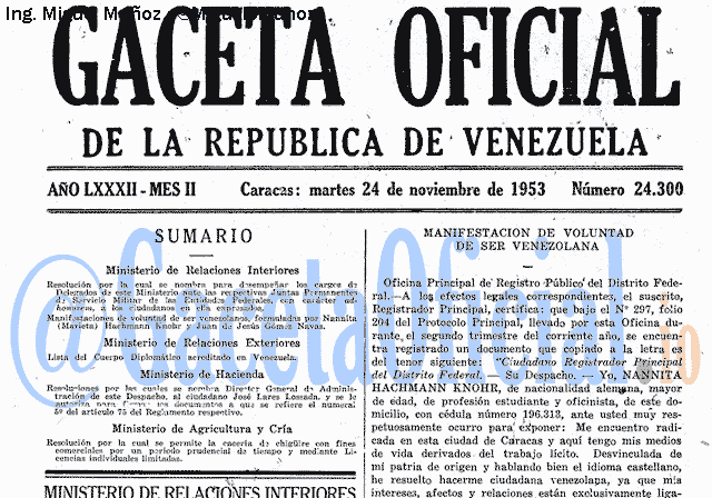 Gaceta Oficial 24300 del 24 Noviembre 1953