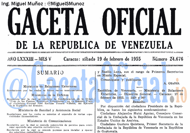 Gaceta Oficial 24676 del 19 Febrero 1955