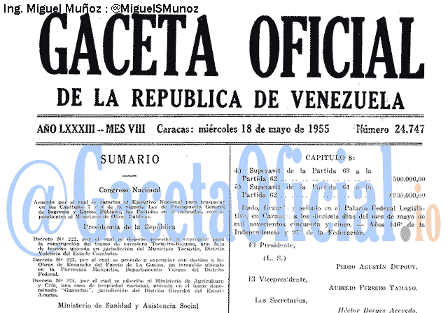 Gaceta Oficial 24747 del 18 Mayo 1955