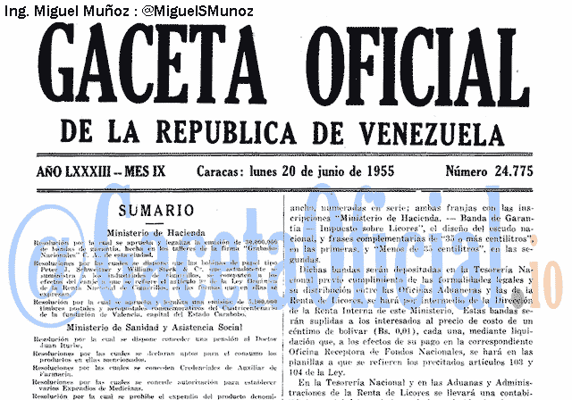 Gaceta Oficial 24775 del 20 Junio 1955