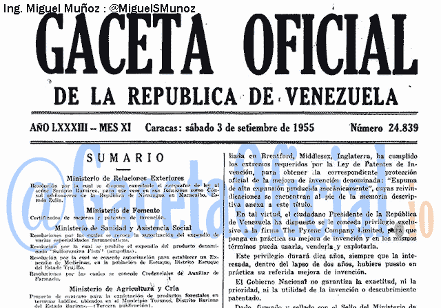 Gaceta Oficial 24839 del 3 Septiembre 1955