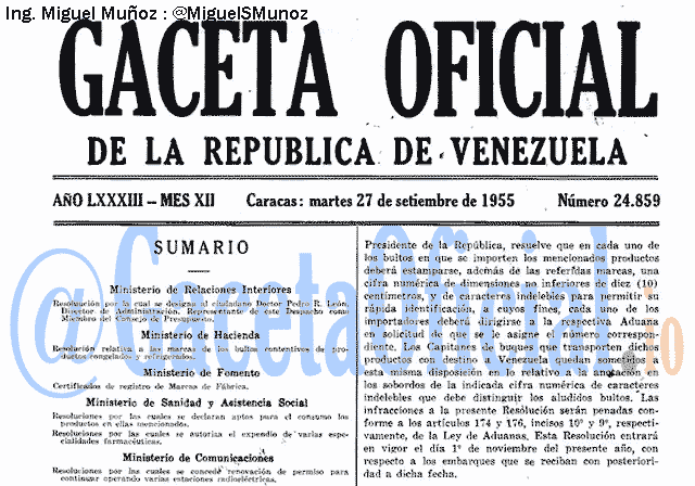 Gaceta Oficial 24859 del 27 Septiembre 1955