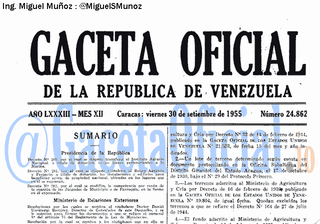Gaceta Oficial 24862 del 30 Septiembre 1955