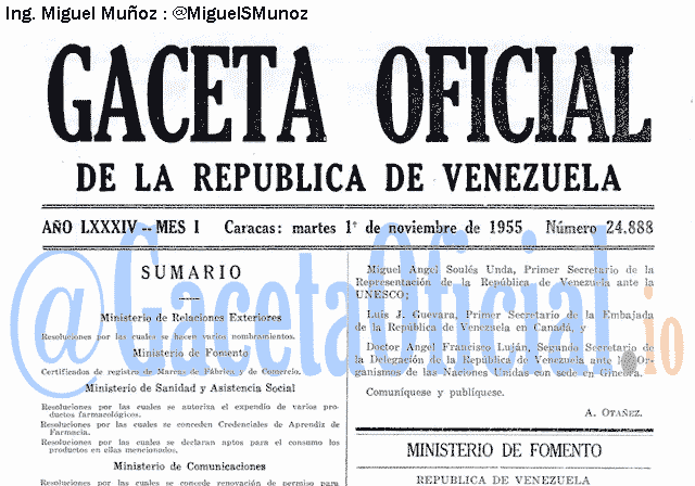 Gaceta Oficial 24888 del 1 Noviembre 1955
