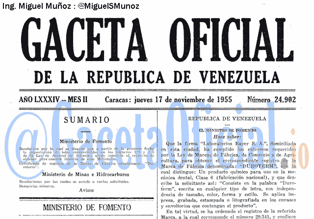 Gaceta Oficial 24902 del 17 Noviembre 1955