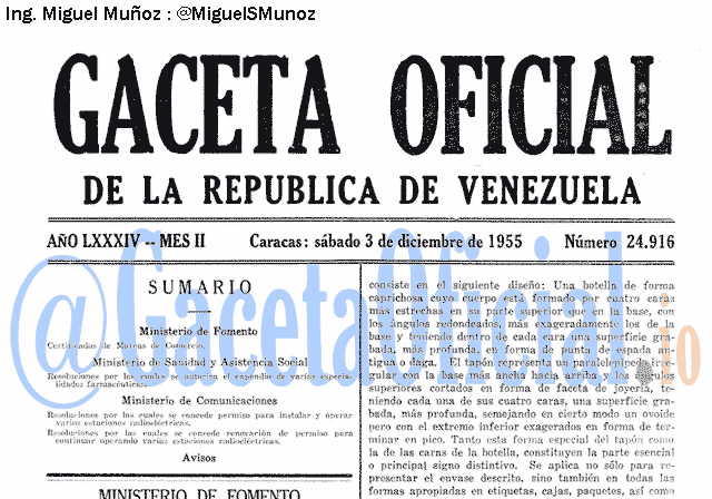 Gaceta Oficial 24916 del 3 Diciembre 1955