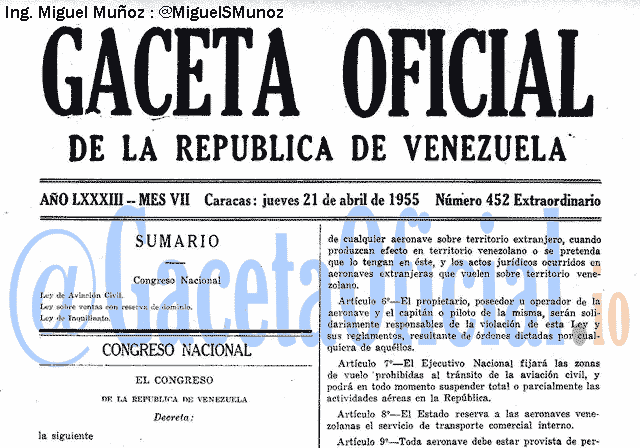 Gaceta Oficial 452 del 21 Abril 1955