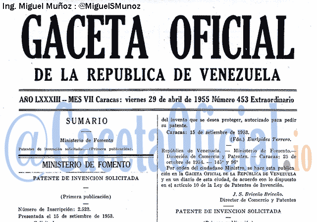 Gaceta Oficial 453 del 29 Abril 1955