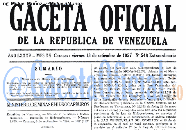 Gaceta Oficial 548 del 13 Septiembre 1957