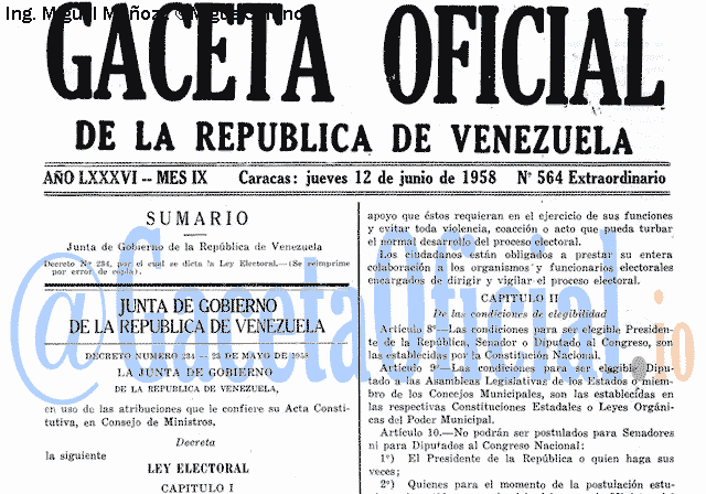 Gaceta Oficial 564 del 12 Junio 1958