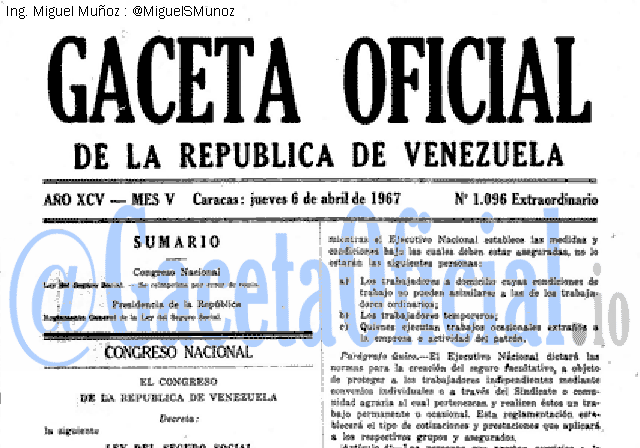 Gaceta Oficial 1096 del 6 Abril 1967