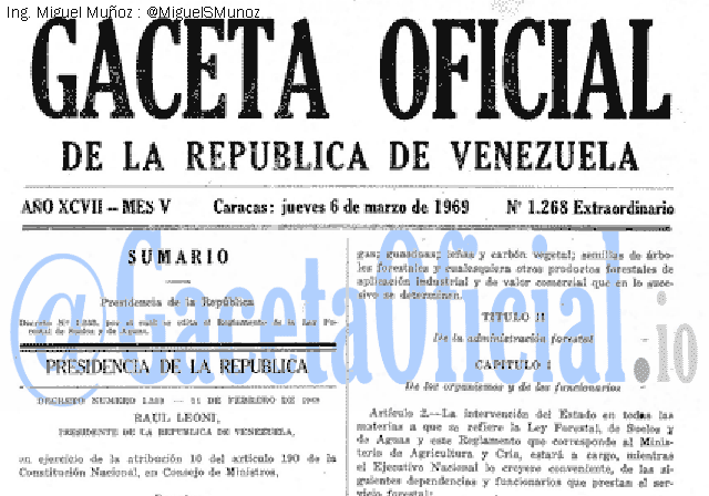 Gaceta Oficial 1268 del 6 Marzo 1969