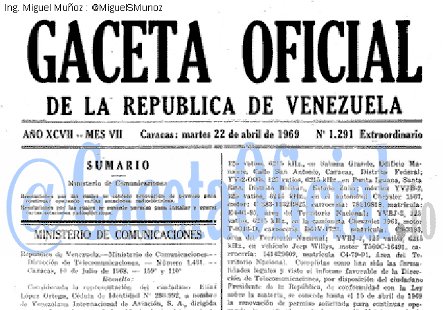 Gaceta Oficial 1291 del 22 Abril 1969