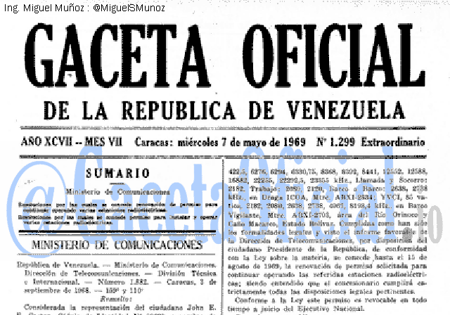 Gaceta Oficial 1299 del 7 Mayo 1969