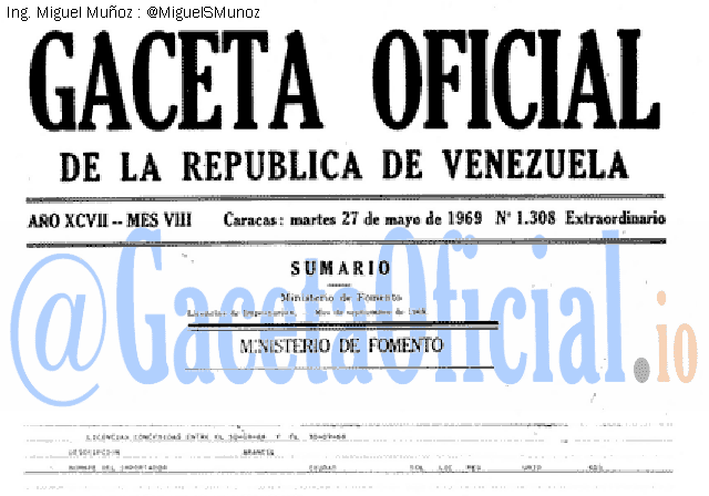 Gaceta Oficial 1308 del 27 Mayo 1969