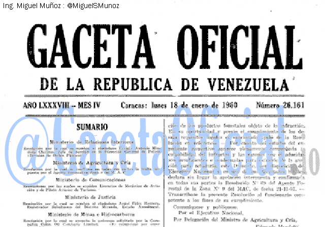 Gaceta Oficial 26161 del 18 Enero 1960