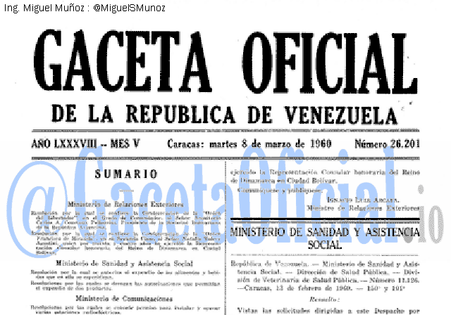 Gaceta Oficial 26201 del 8 Marzo 1960