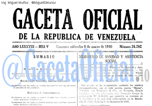 Gaceta Oficial 26202 del 9 Marzo 1960