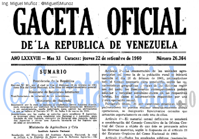Gaceta Oficial 26364 del 22 Septiembre 1960