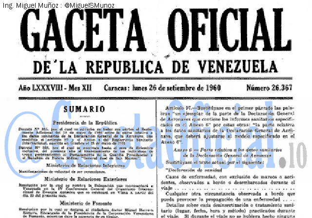 Gaceta Oficial 26367 del 26 Septiembre 1960