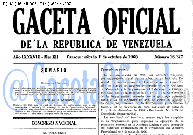 Gaceta Oficial 26372 del 1 Octubre 1960