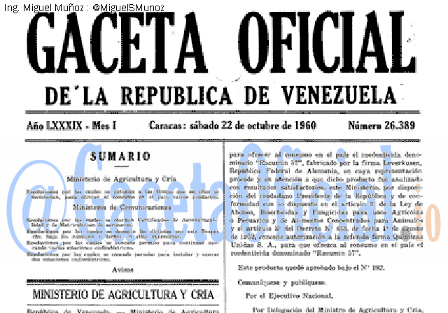 Gaceta Oficial 26389 del 22 Octubre 1960