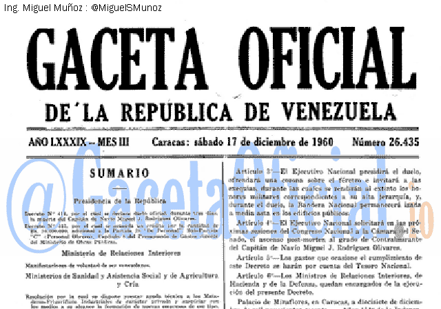 Gaceta Oficial 26435 del 17 Diciembre 1960
