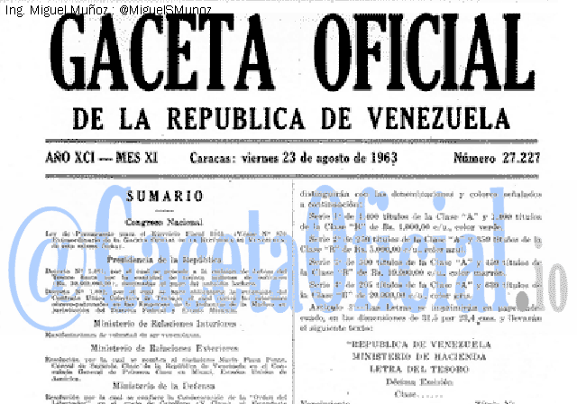 Gaceta Oficial 27227 del 23 Agosto 1963