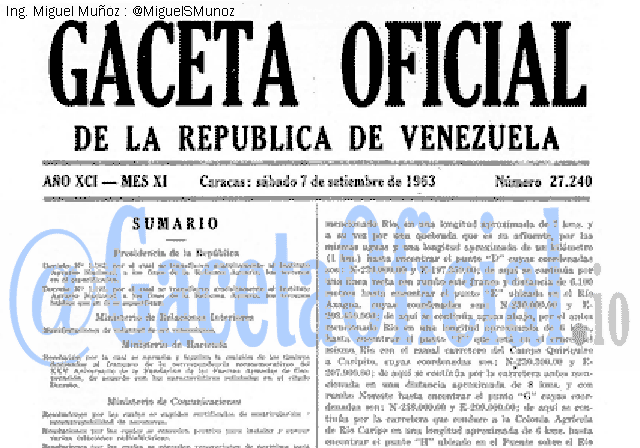 Gaceta Oficial 27240 del 7 Septiembre 1963