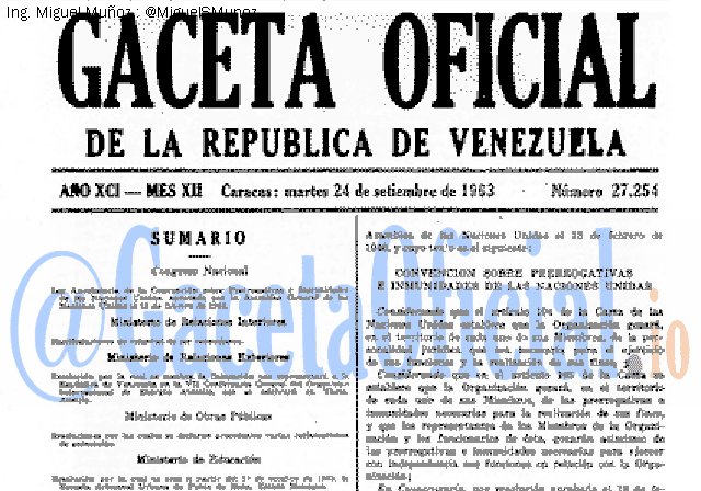 Gaceta Oficial 27254 del 24 Septiembre 1963