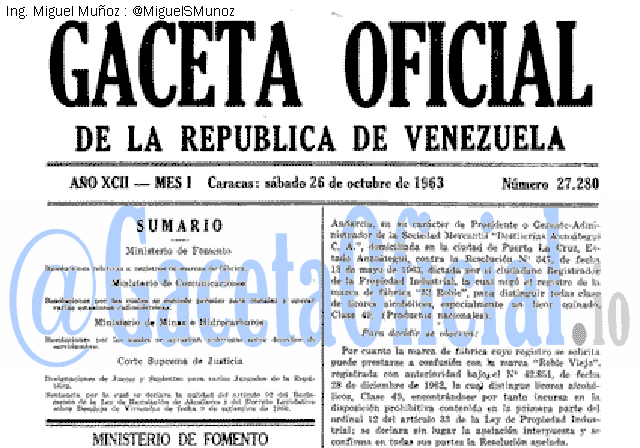 Gaceta Oficial 27280 del 26 Octubre 1963