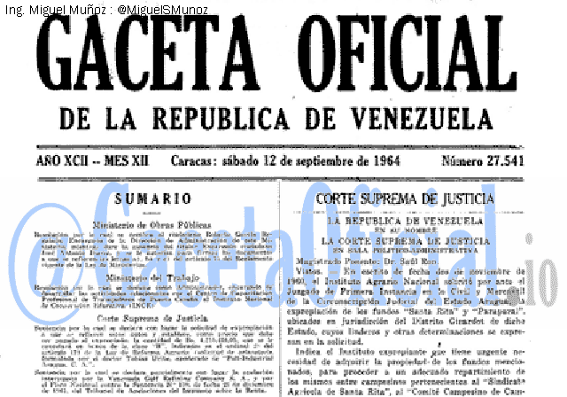 Gaceta Oficial 27541 del 12 Septiembre 1964