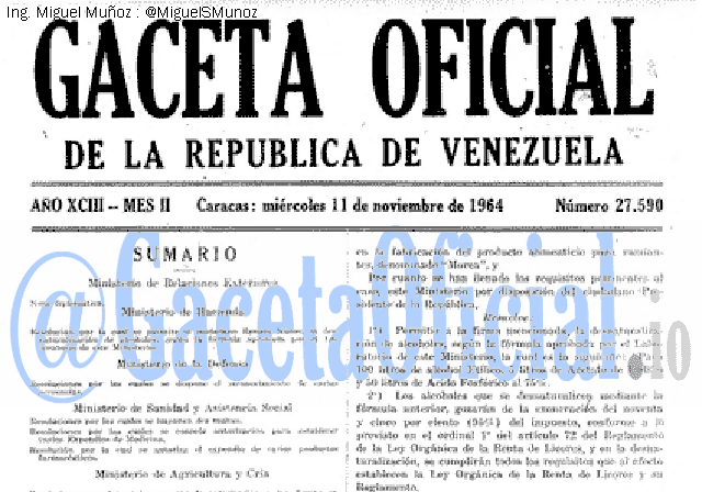 Gaceta Oficial 27590 del 11 Noviembre 1964