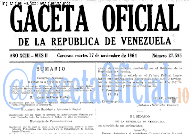 Gaceta Oficial 27595 del 17 Noviembre 1964