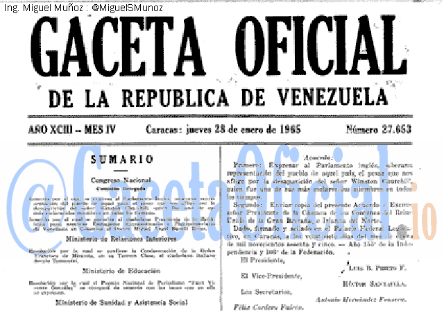 Gaceta Oficial 27653 del 28 Enero 1965