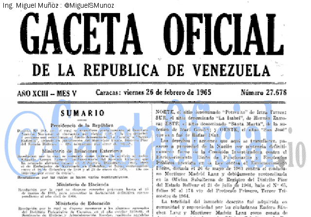 Gaceta Oficial 27678 del 26 Febrero 1965